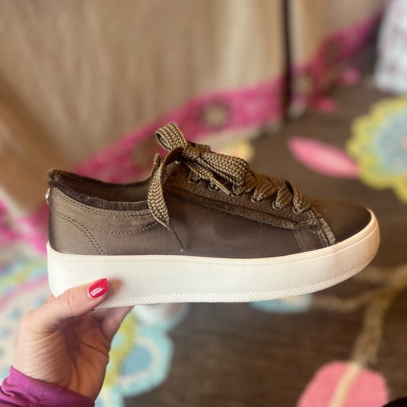 Mossimo Supply Co. Shoes - Mossimo Green Sneakers | Dark Green Satin Tennis Shoes | Fun Sneakers